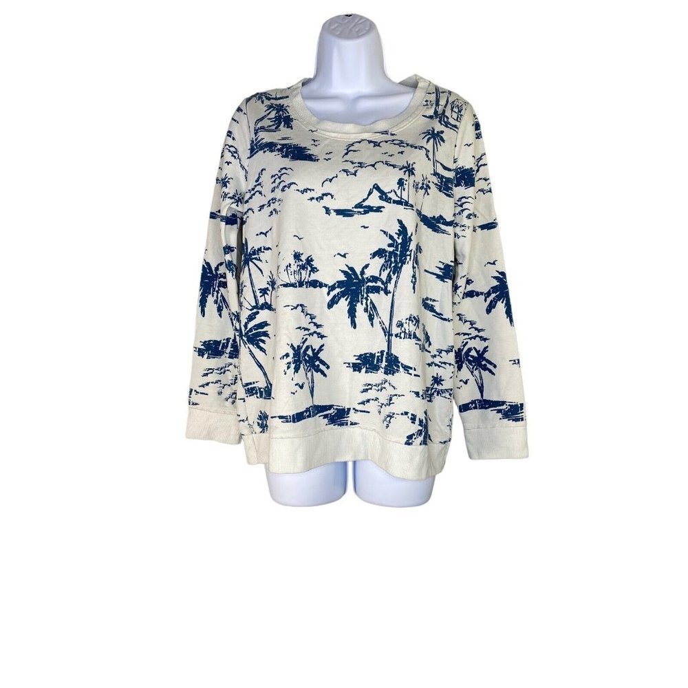 Chaser‎ Womens Hawaiian Print Sweatshirt Pullover Long Sleeve Size Medium